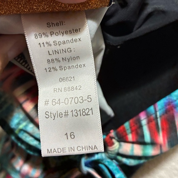 Swimsuits For All Tropiculture Women’s Multicolor V-Neck Flowy Tankini Top 16 - Picture 15 of 16